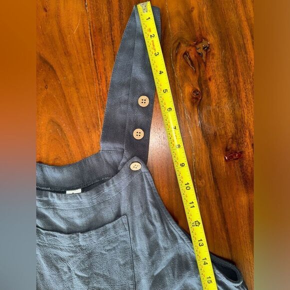 ANRABESS JUMPSUIT LOOSE SLEEVELESS ADJUSTABLE STRAPS BIB WIDE LEG W/POCKETS sz M - Picture 15 of 16